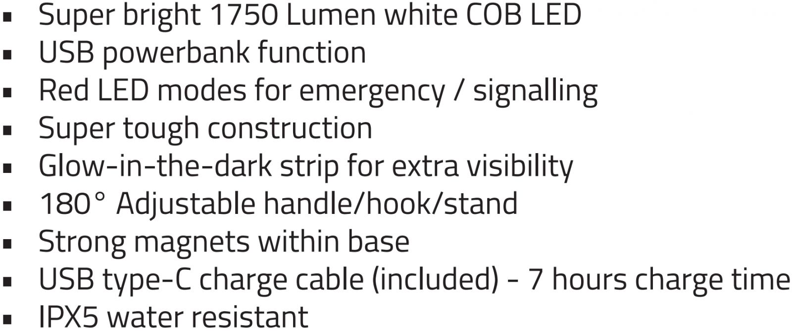 פנס עבודה תעשייתי נטען UNILITE INTERNATIONAL SLR-1750 TEXT